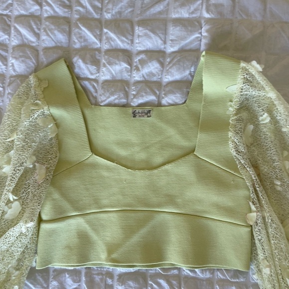 Free People butterfly sleeve ribbed crop top - Picture 6 of 11